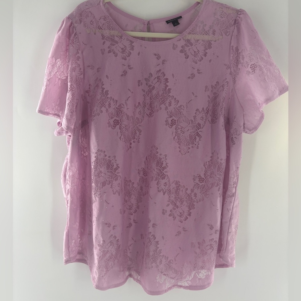Torrid Lavender Lace Blouse - Picture 4 of 13